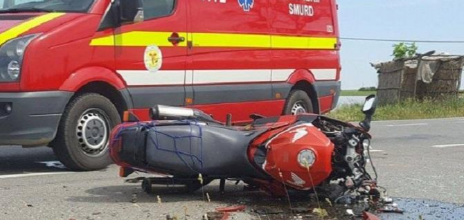 Motociclist rănit la Sinaia