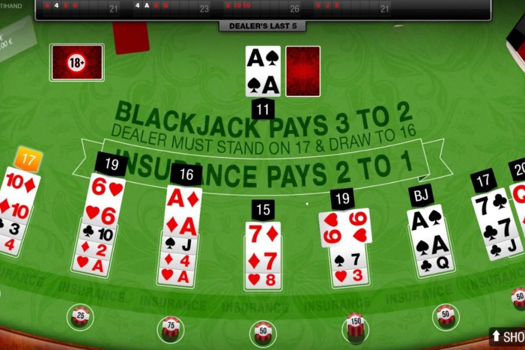 Cum se joacă Multihand Blackjack