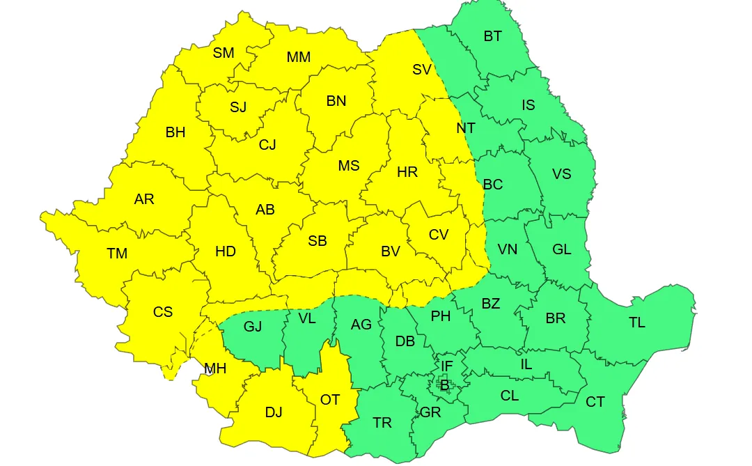 Avertizări Cod Galben