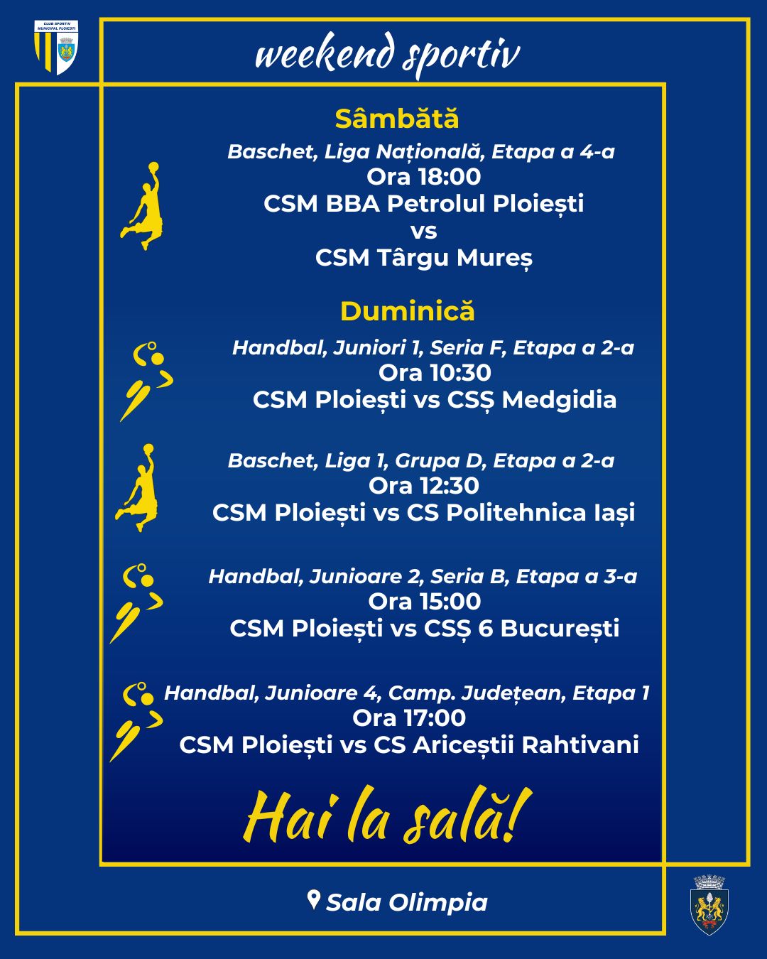 Competițiile din această săptămână