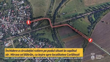 Trafic blocat pe podul