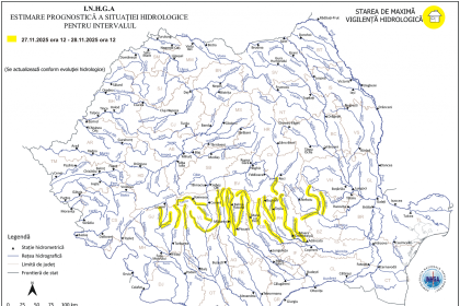 COD GALBEN DE INUNDAȚII ÎN SUD ȘI CENTRU