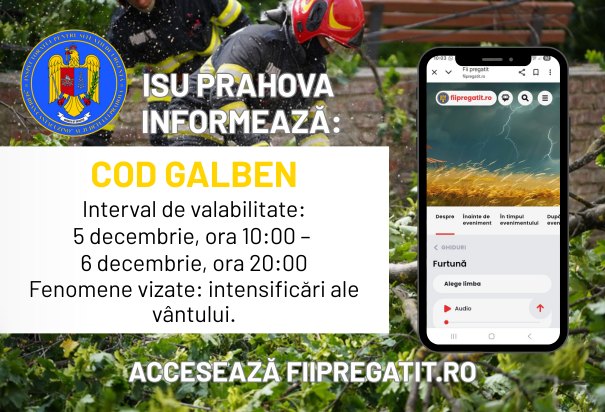 ANM a emis pentru județul Prahova