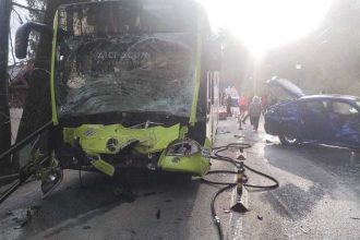 Accident rutier cu autocar
