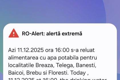 A fost emis mesaj RO-Alert