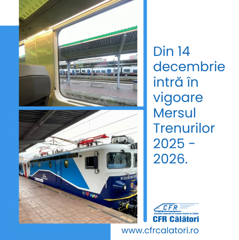 Noul Mers al Trenurilor 2025-2026