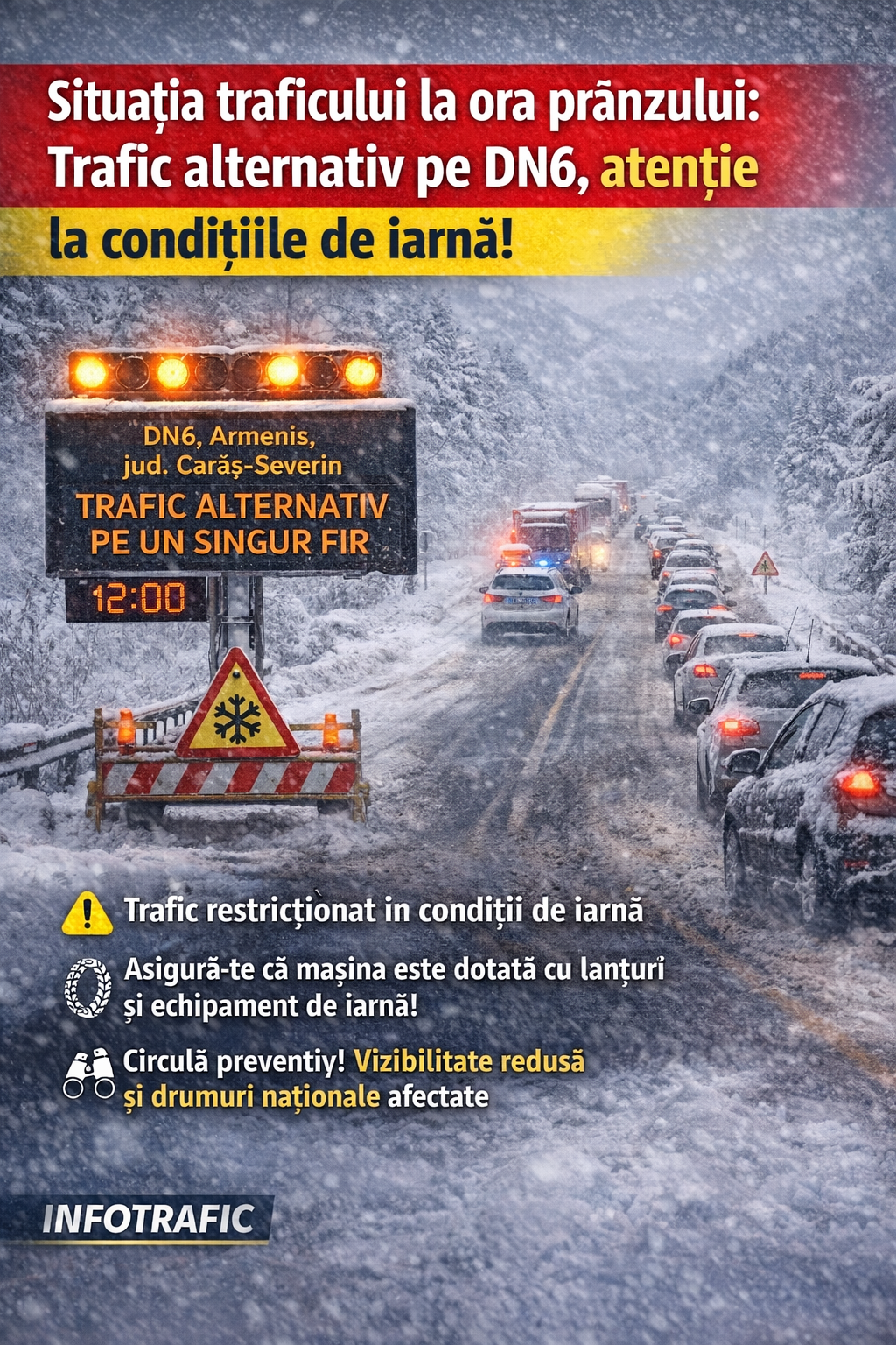 Situația traficului la ora prânzului