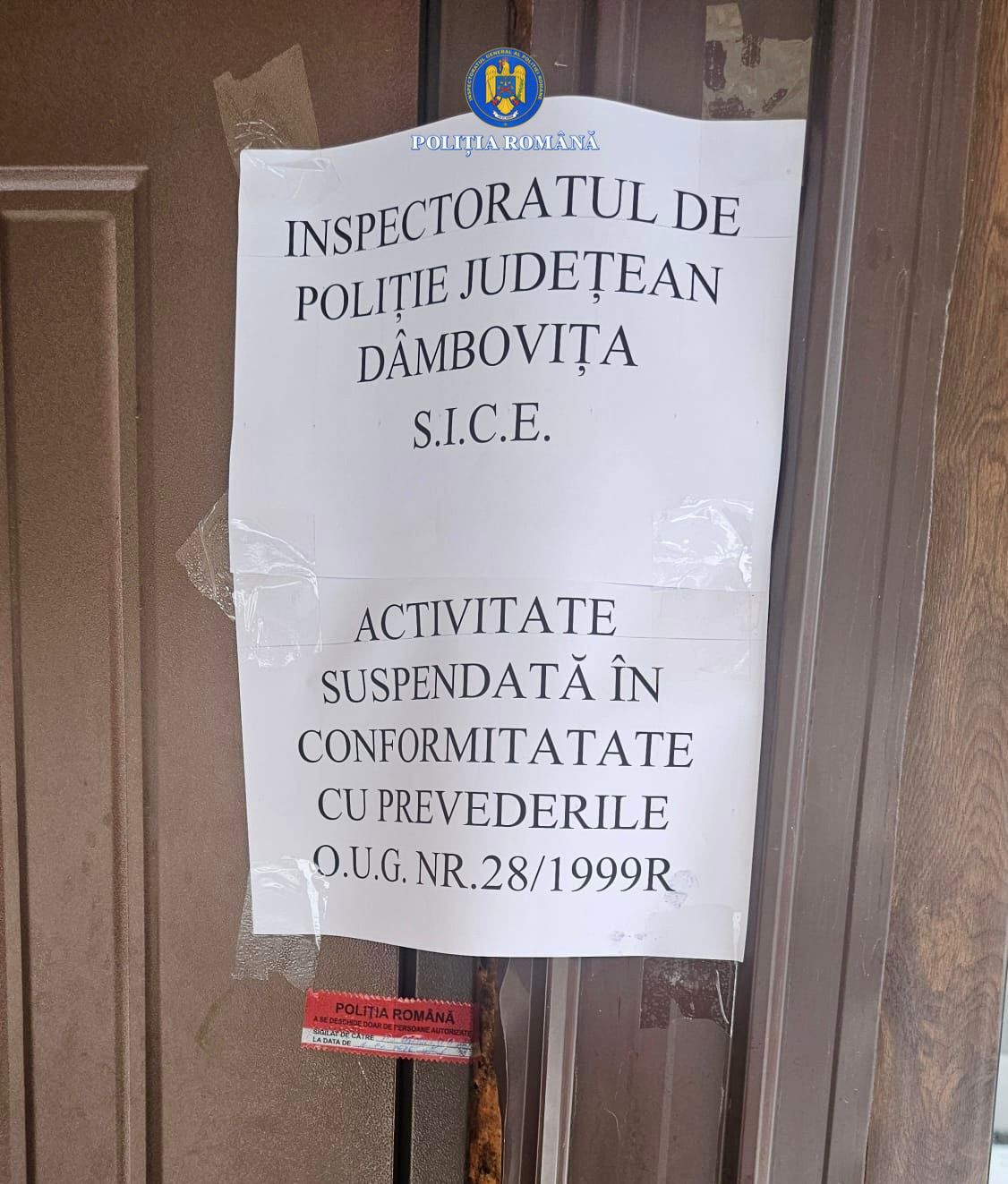 Razie a polițiștilor din Dâmbovița