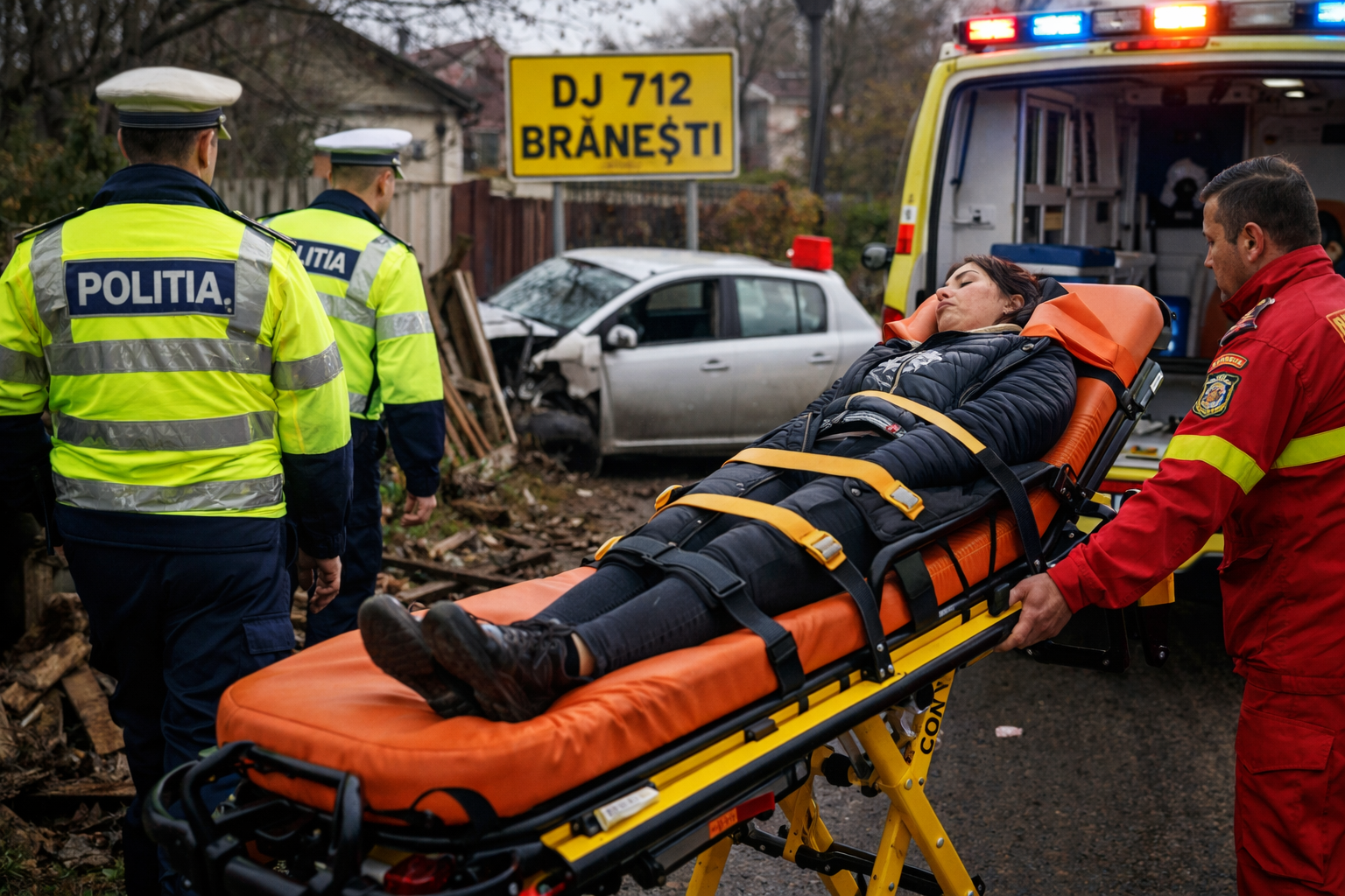 Șoferiță rănită