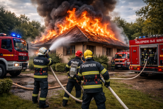 Incendiu la o locuință