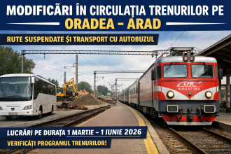Modificări în circulația trenurilor