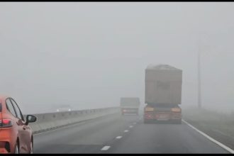 Ceață pe DN1 în Prahova