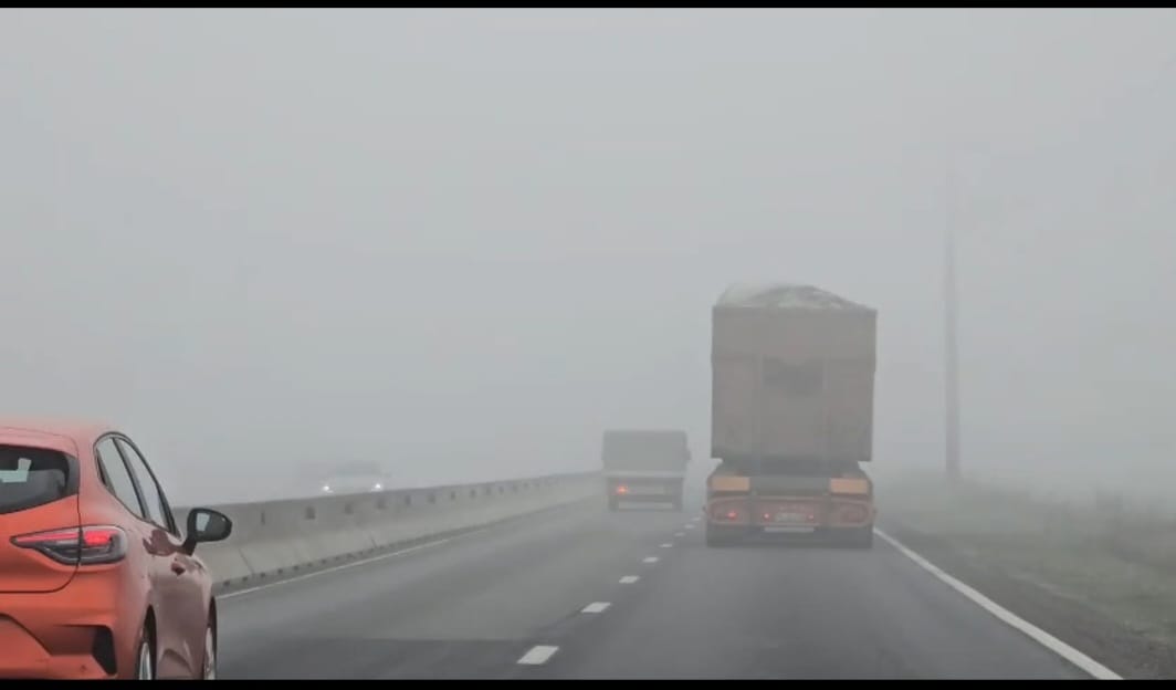 Ceață pe DN1 în Prahova