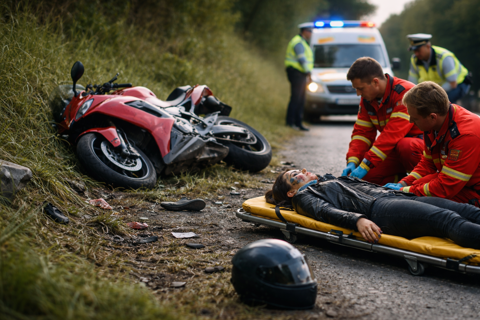 Motociclistă rănită