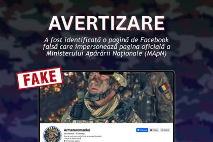 O pagină falsă de Facebook fură identitatea Ministerului Apărării Naționale pentru a răspândi informații false și