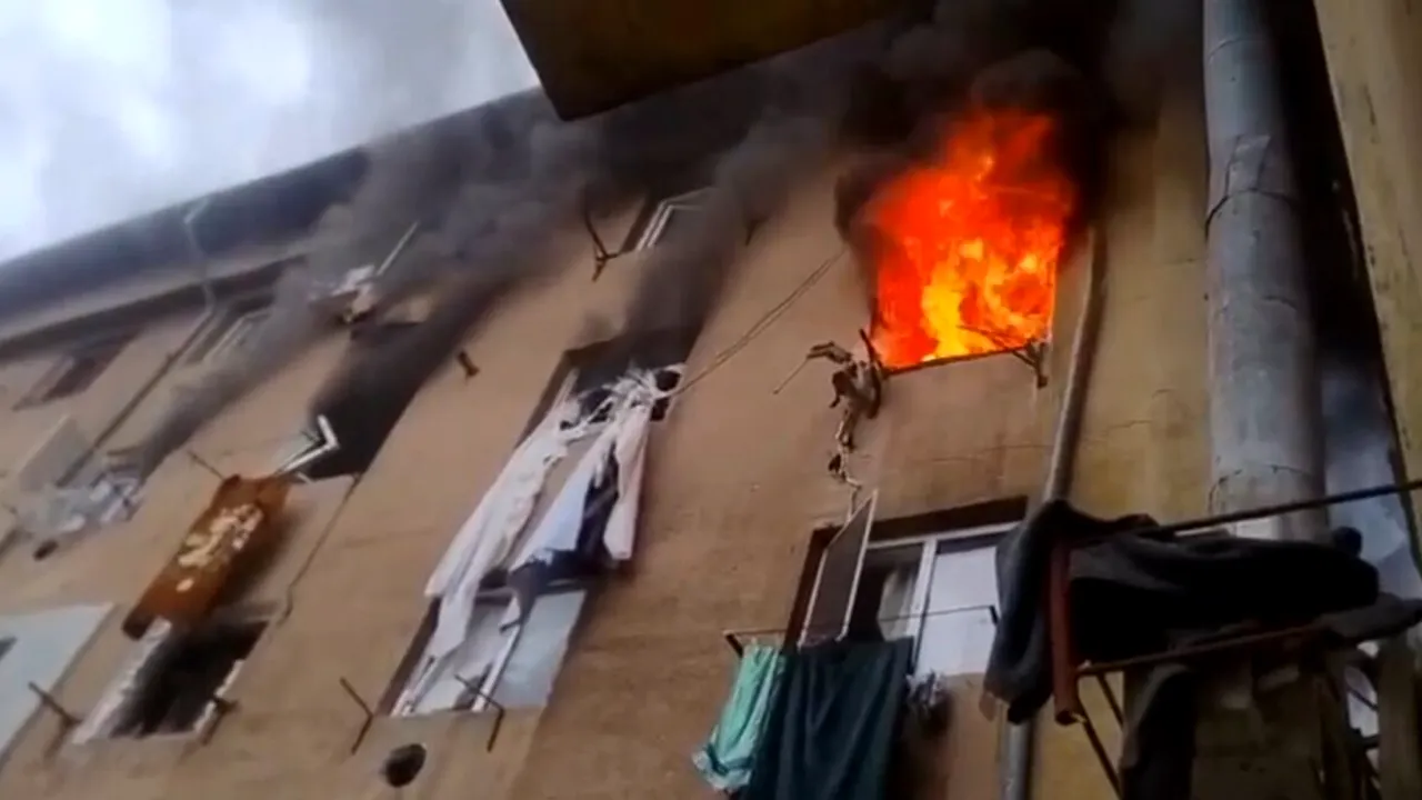 Incendiu într-o garsonieră