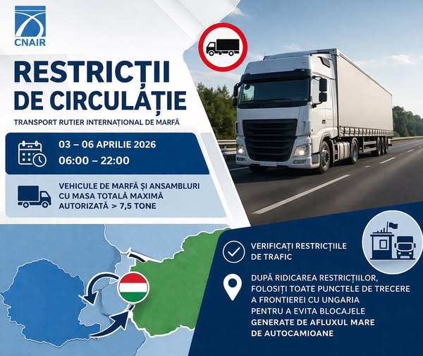 Restricții de tonaj pe teritoriul Ungariei