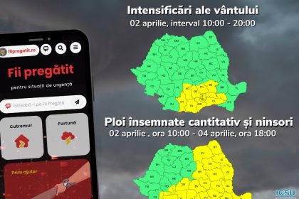 Meteorologii au emis două atenționări meteorologice