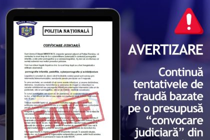 Atenționare privind fraudele online