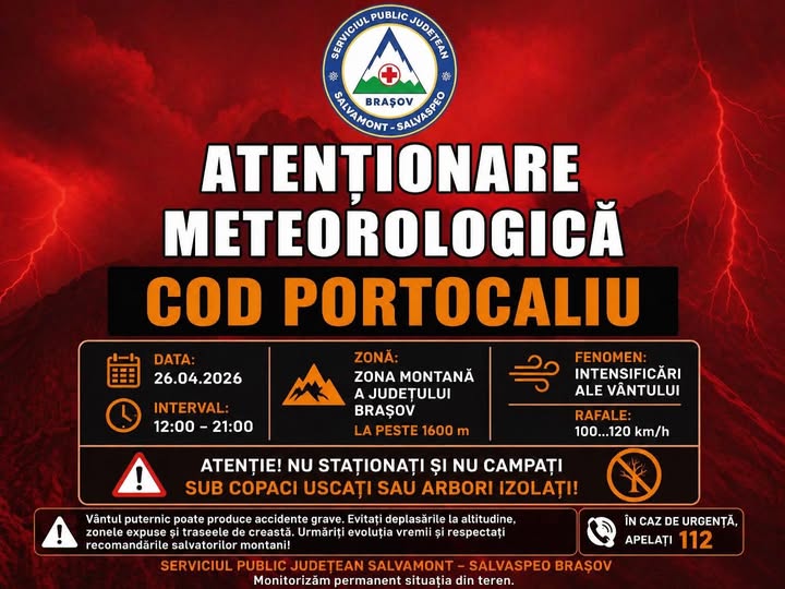 AVERTIZARE METEOROLOGICĂ
