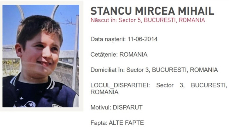 Copil dispărut î