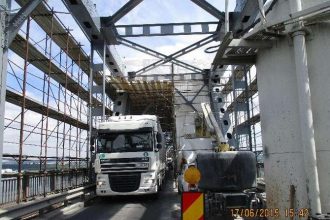 Lucrările la Podul Giurgiu