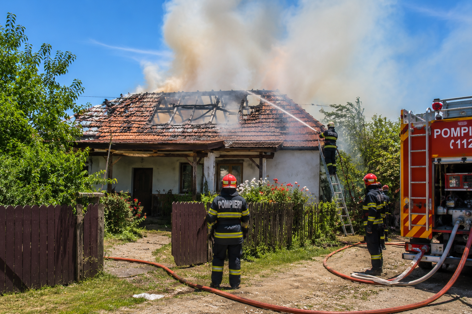 Incendiu la o locuință