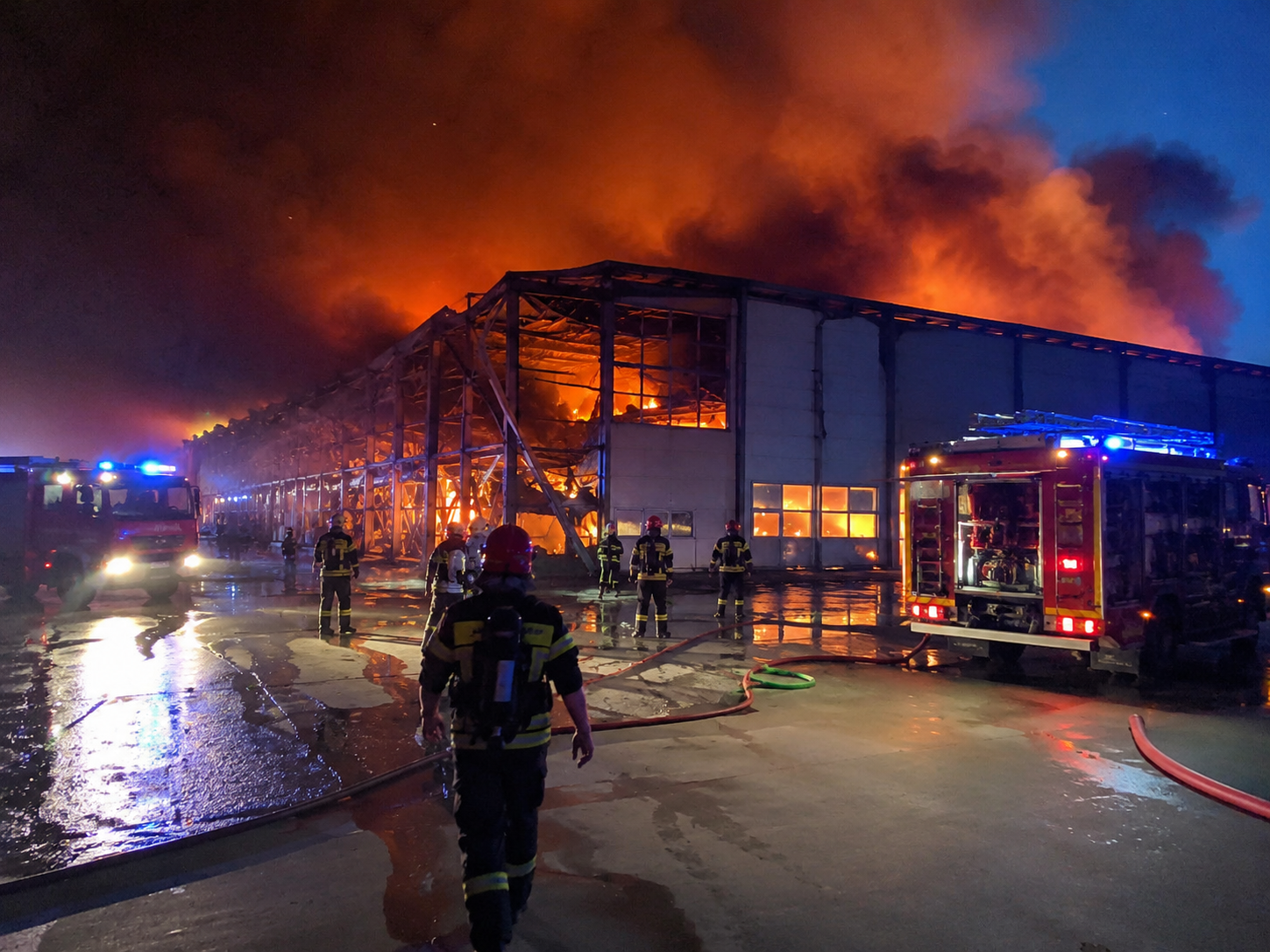 Explozie urmată de incendiu