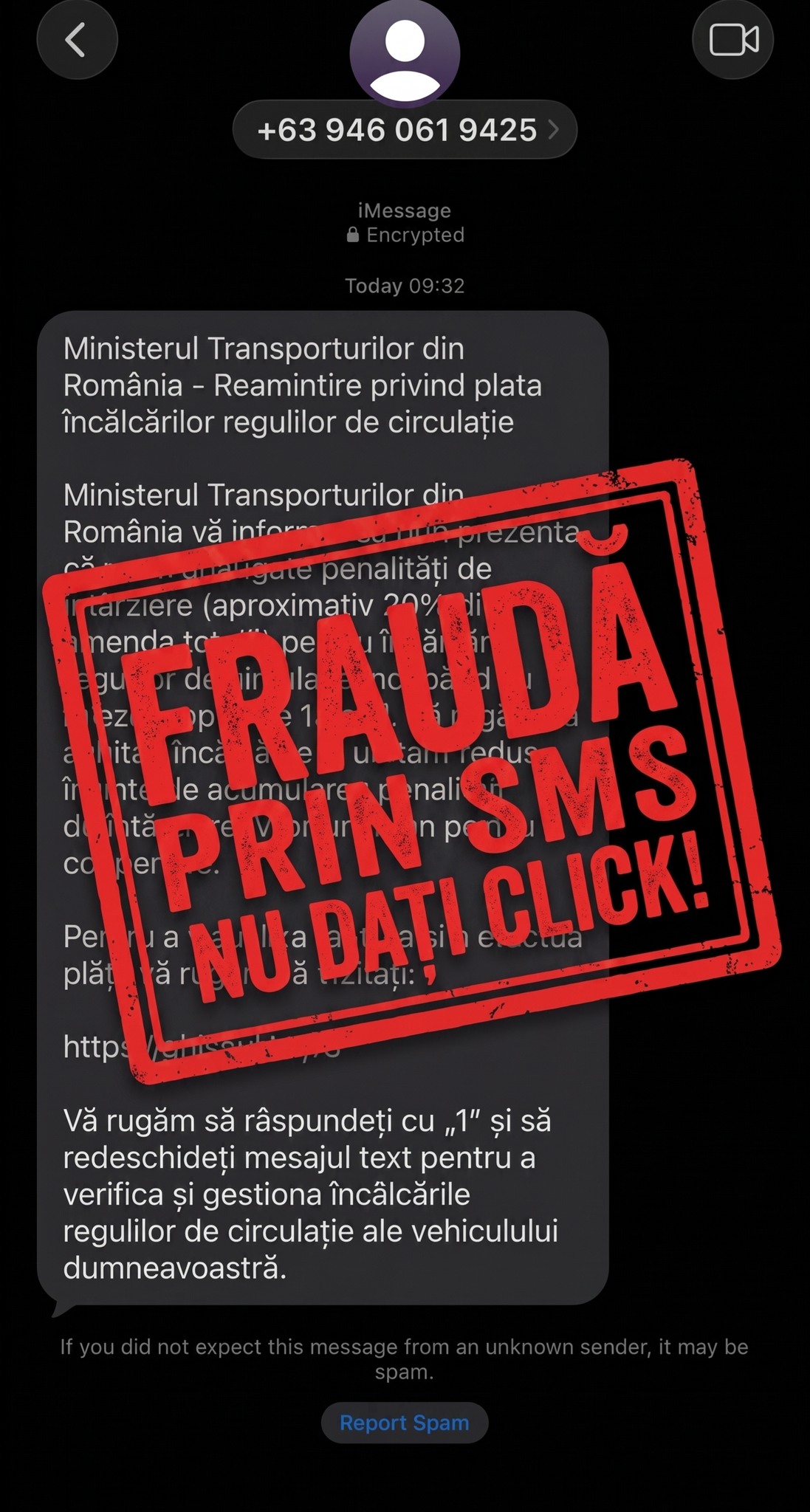 Alertă de fraudă
