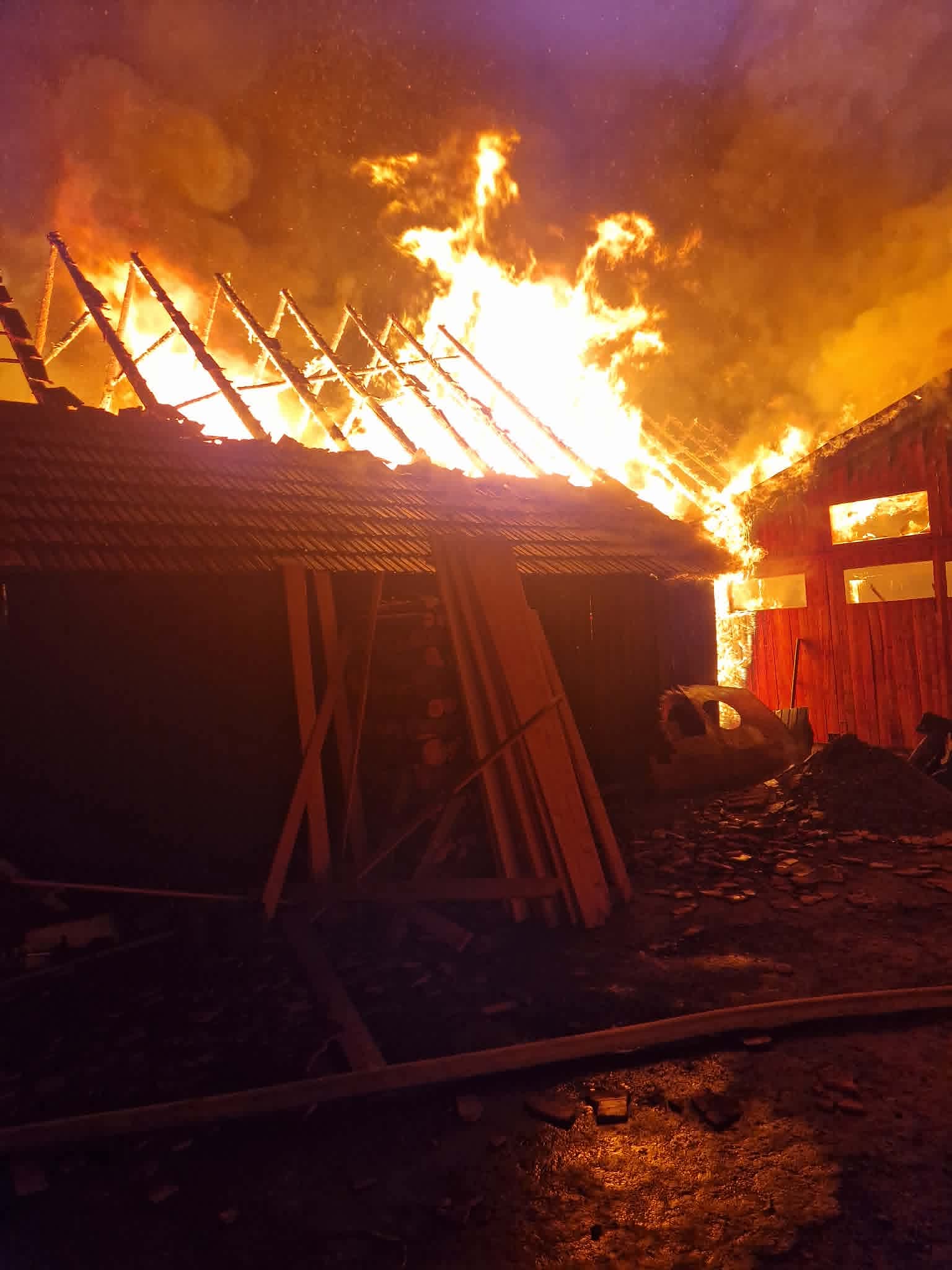 Un incendiu puternic