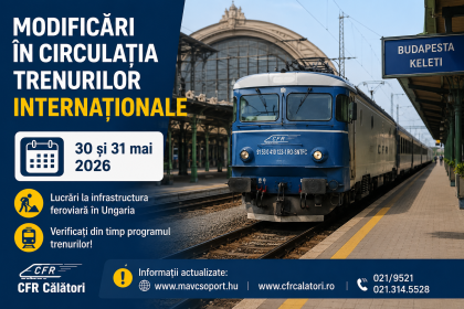 Modificări temporare în circulația trenurilor