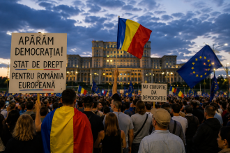 Protest în Piața Victoriei
