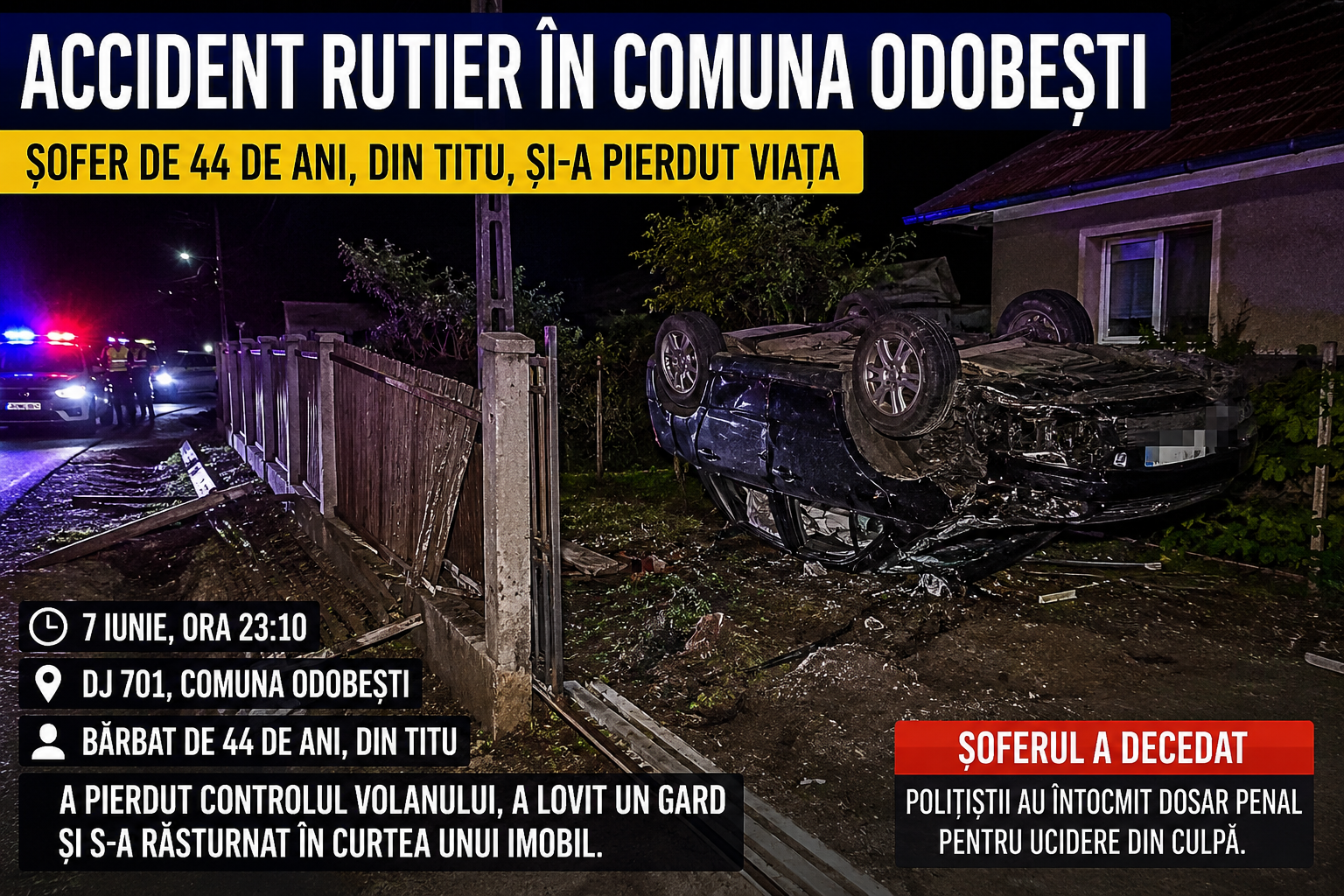 Un șofer și-a pierdut viața