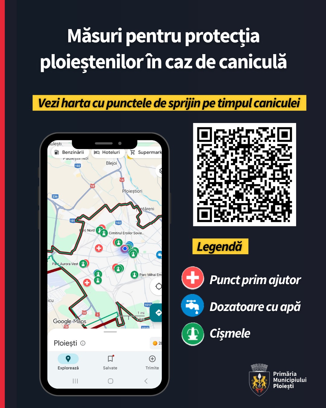 Ploieștiul se pregătește pentru caniculă