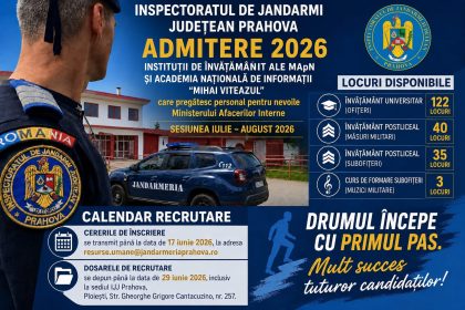 Jandarmeria Prahova deschide recrutarea