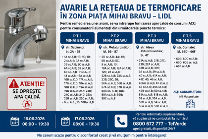 Avarie la rețeaua de termoficare