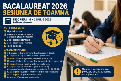Start pentru Bacalaureatul de toamnă