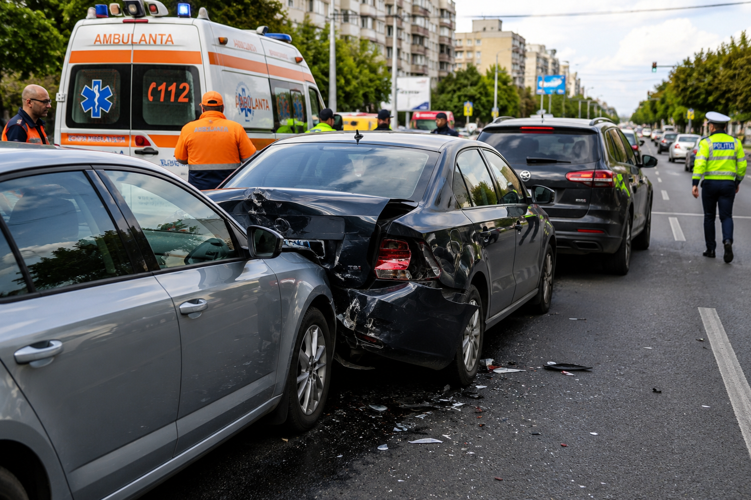 Accident în lanț pe Bulevardul