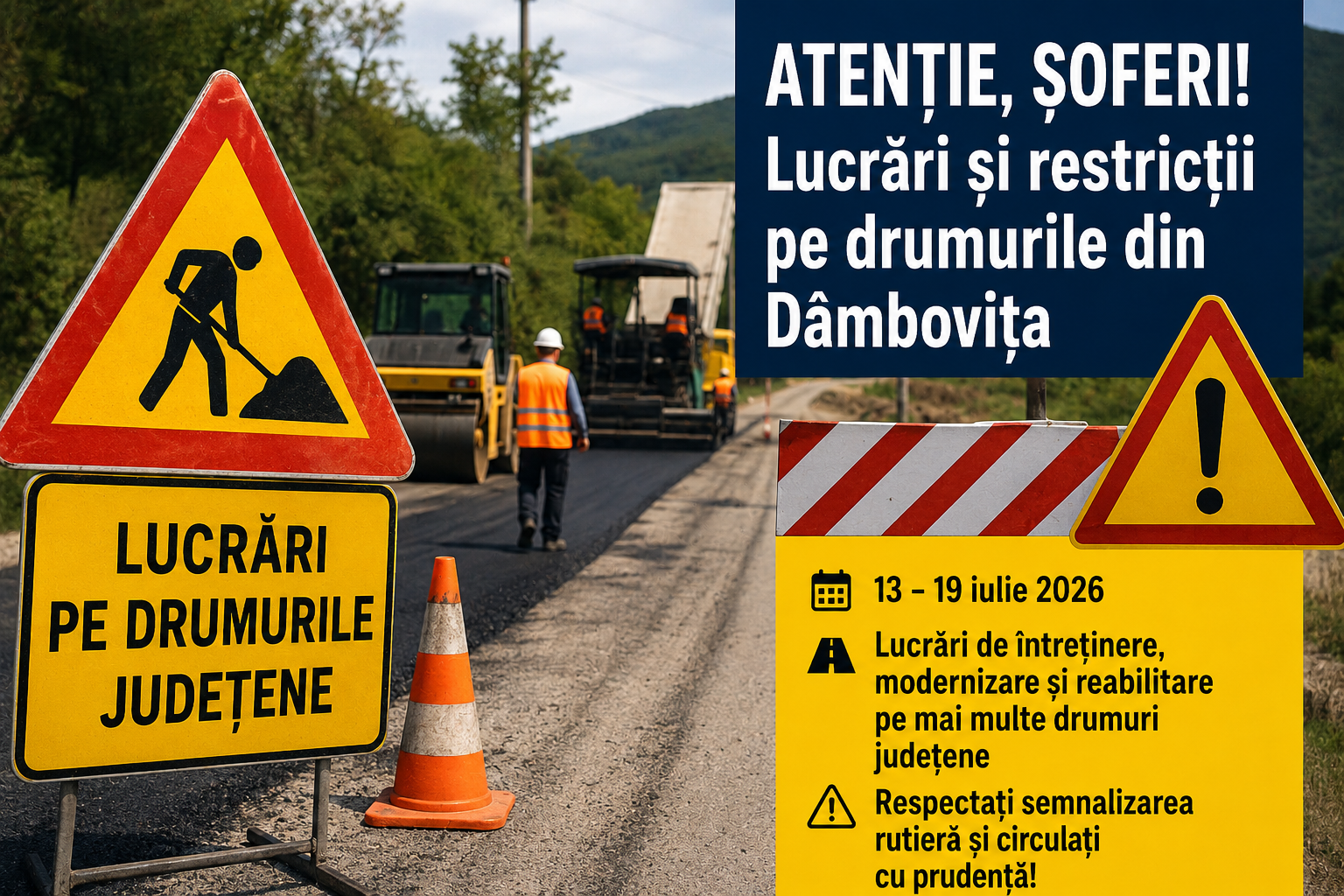 Lucrări pe mai multe drumuri