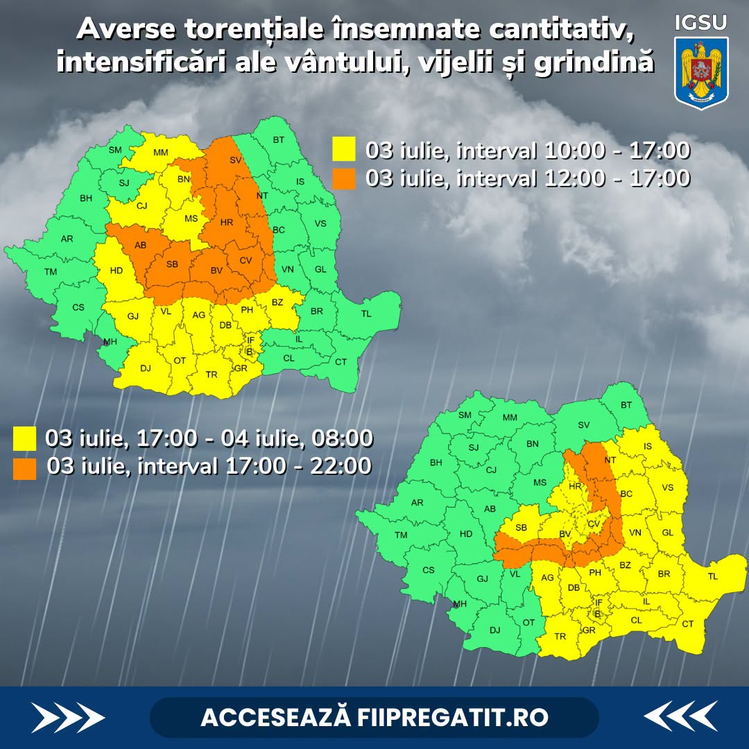 Furtuni puternice lovesc România