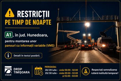 Restricții pe Autostrada A1!