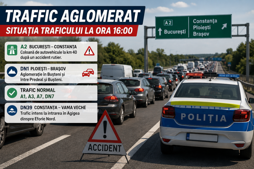 Trafic aglomerat spre munte