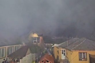 Incendiu puternic în Brazi
