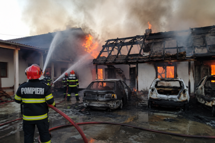 Incendiu devastator în Prahova