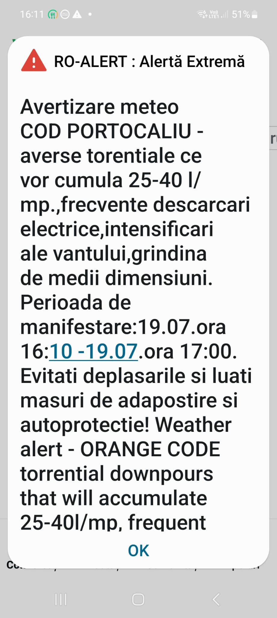 Alertă de vreme severă