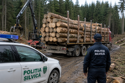 Rețea de trafic ilegal cu lemn